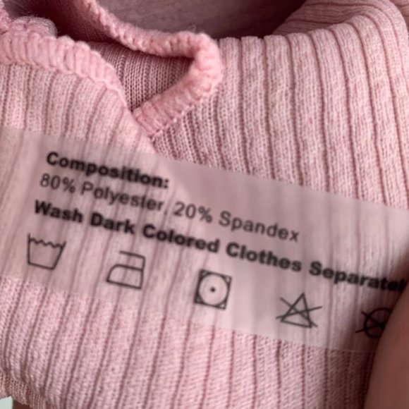 ZAFUL Light Pink Tie Shoulders Ribbed Bikini - Picture 7 of 7